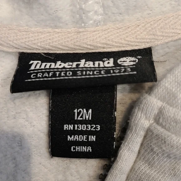 Timberland Infant Boys sz 12M Sweatshirt w/hoodie good used condition - Picture 4 of 6